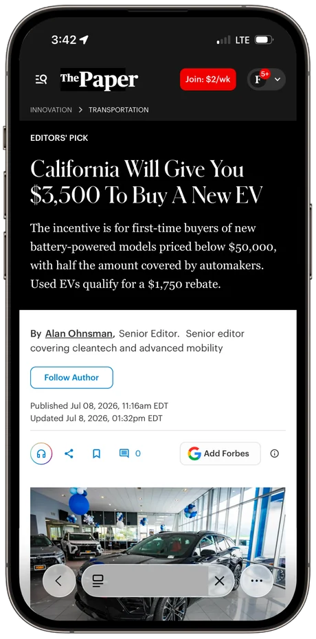 A reader opens a news article
